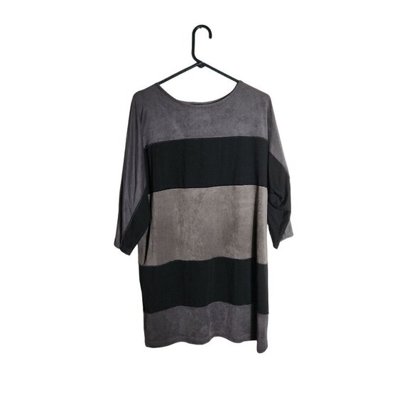 Chiasso Striped Striped Dress Gray Large - Picture 1 of 4